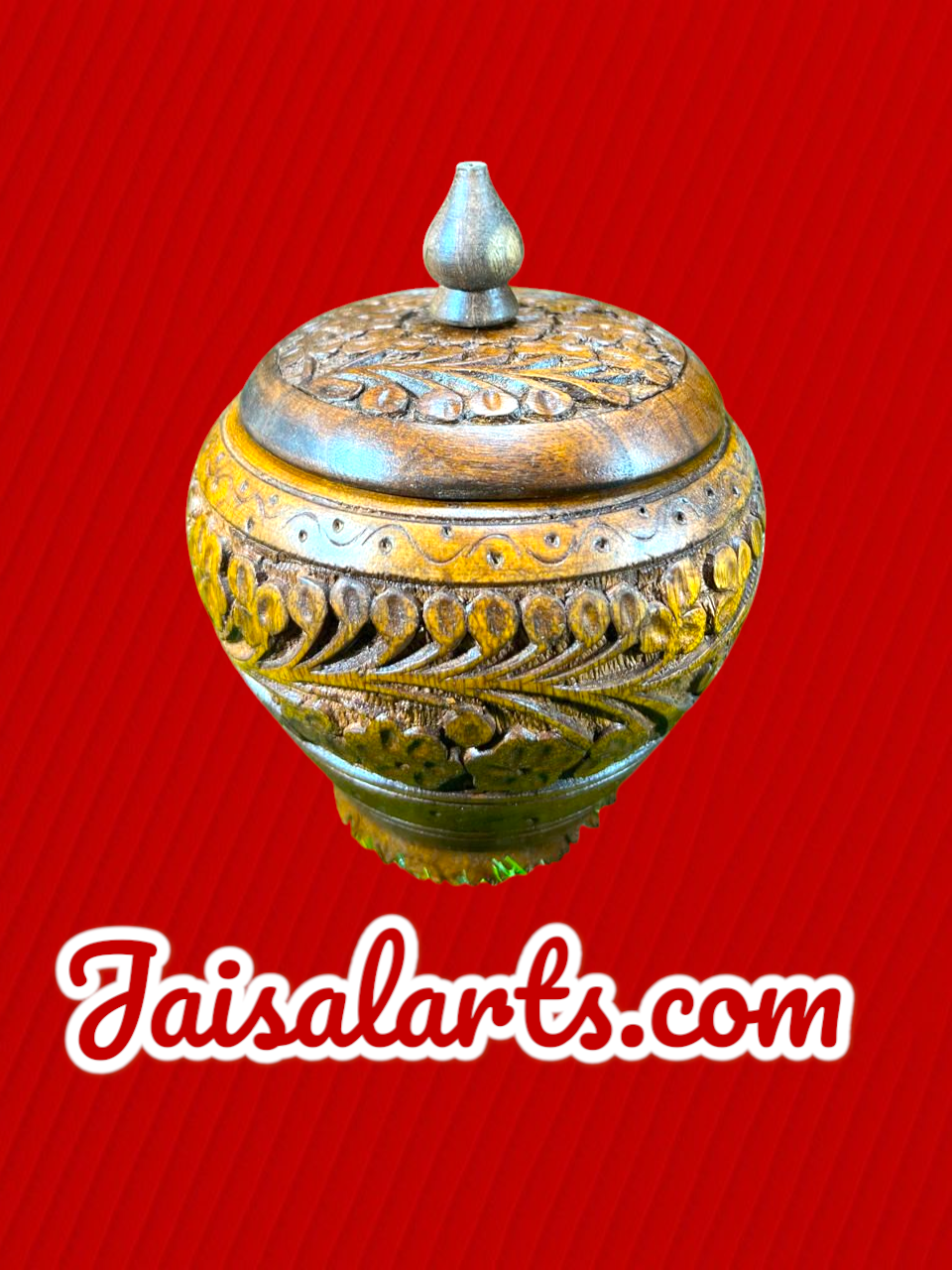 Carved Wooden Jar