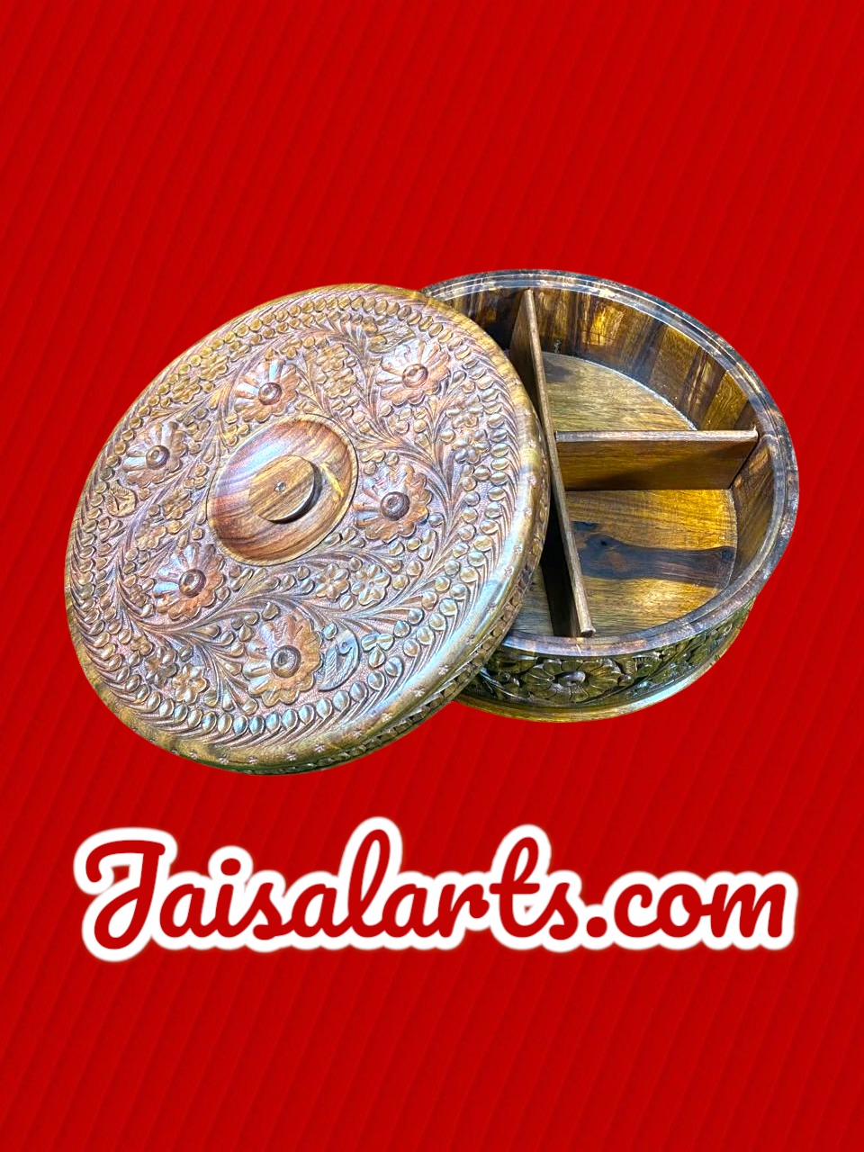 Hand-Carved Wooden Dry Fruit Box