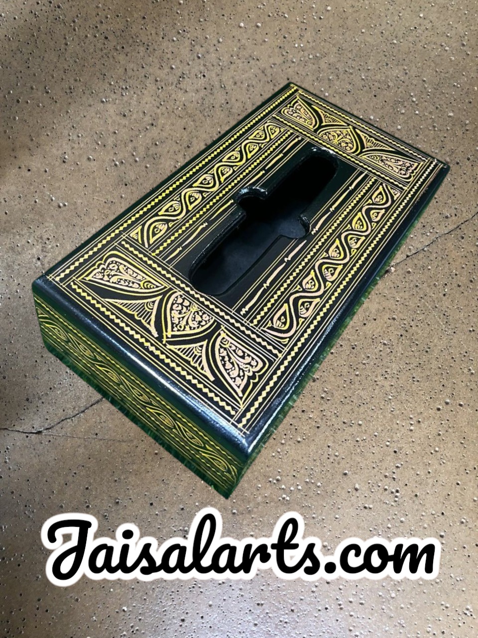 Hand-Painted Wooden Tissue Box