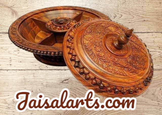 Hand-Carved Wooden Dry Fruit Box