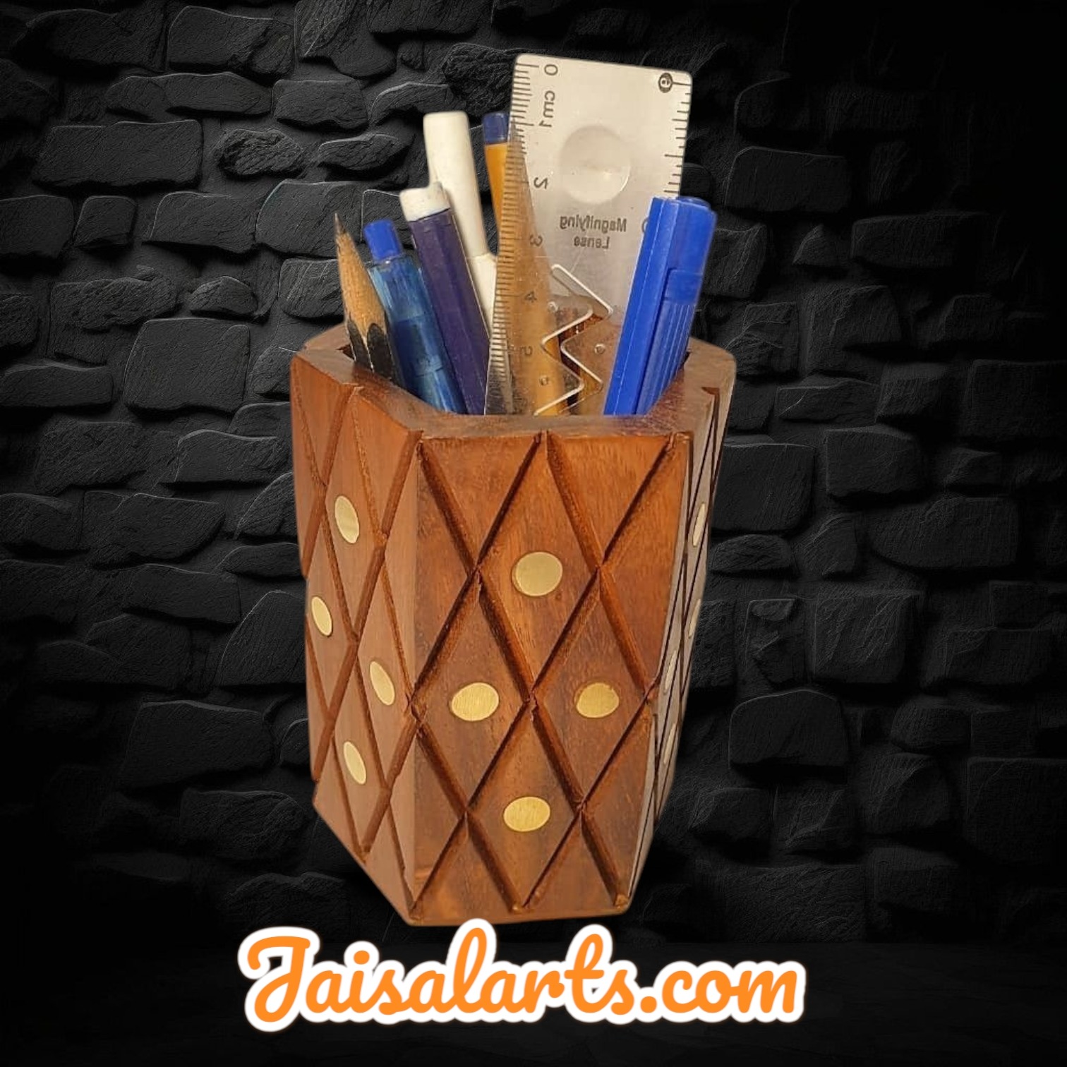 Premium Wooden Pen Holder