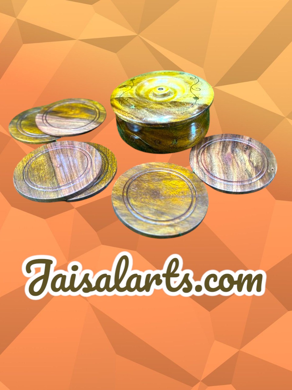 Handcrafted Wooden Tea Coaster Set of 6