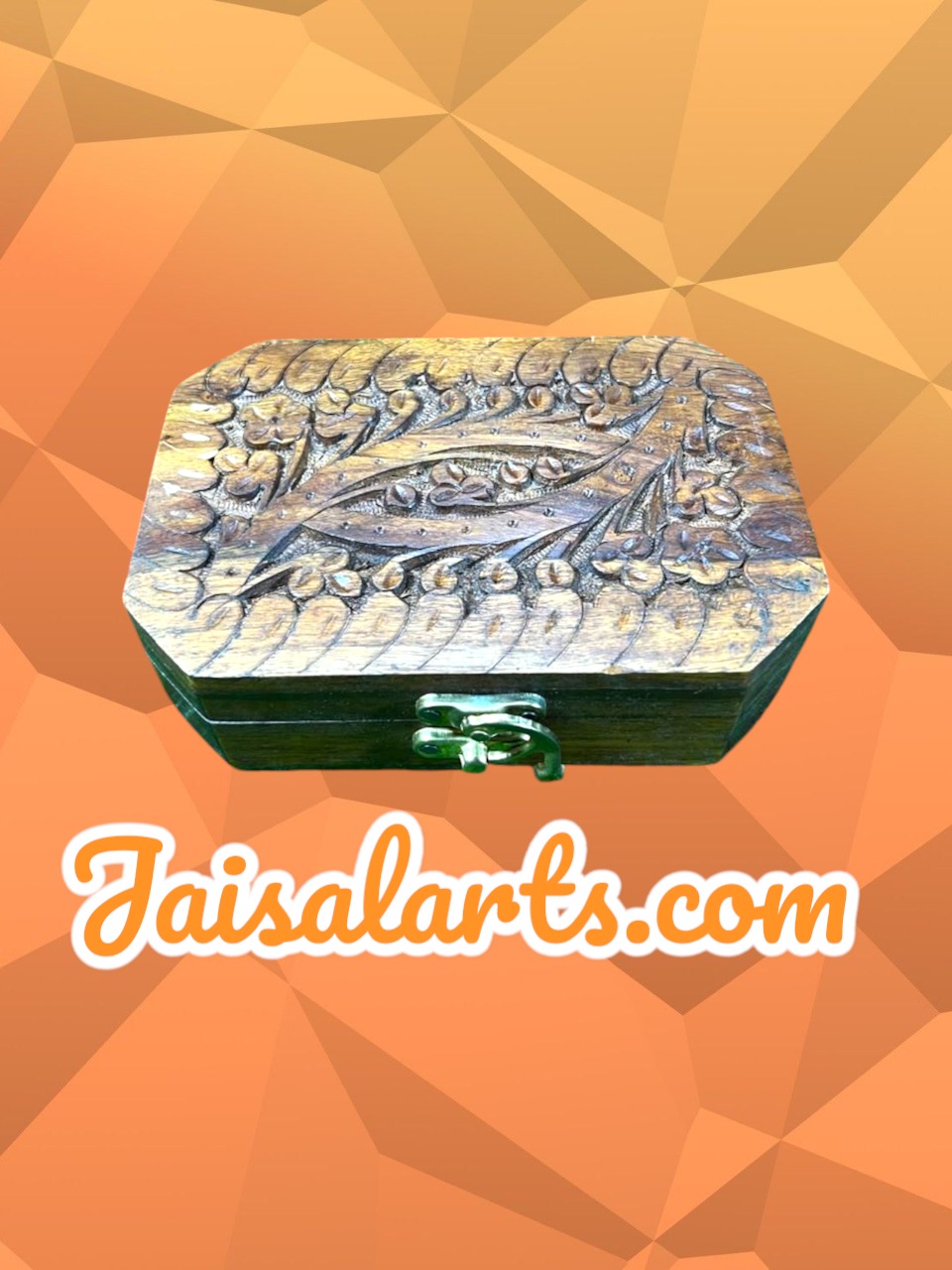 Hand-Carved Octagonal Wooden Box
