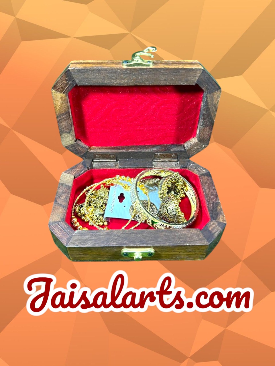 Hand-Carved Wooden Jewelry Box